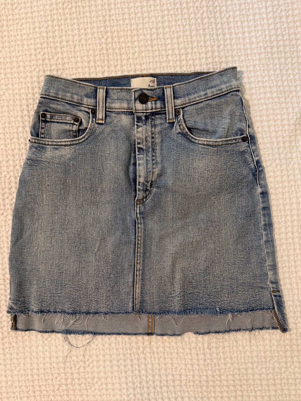 Aritzia Wilfred Light Blue Denim Mini Skirt Size 4